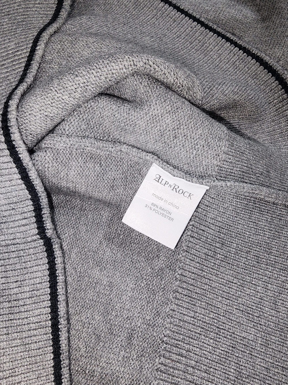 Alp N Rock Ladies Soren Polo Silver Gray Collared Knit Sweater Size Med. - Picture 4 of 7